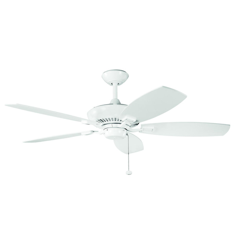 Ventilateur de plafond Kichler Canfield, Thermolaqué blanc avec pales blanches
