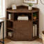 Armoire de rangement d'angle avec station de charge et tablettes ouvertes-798479566