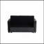 Causeuse convertible en velours noir l 53,5 po Maeve avec capitonnage et poche latérale