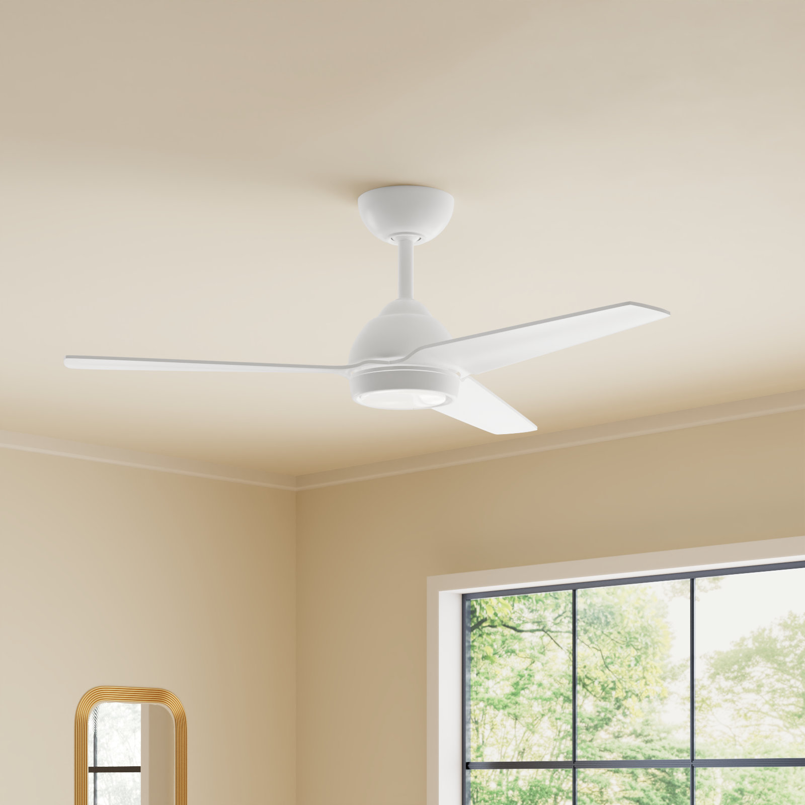 54" Mocha 3 - Blade Outdoor/Indoor Smart Propeller Ceiling Fan with Remote Control Included, Works With Google Assistant, Amazon Alexa, Samsung Smart Things
