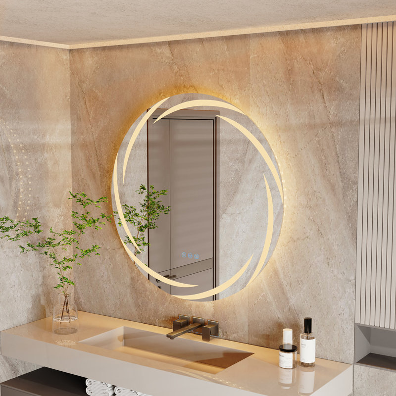 Biyanka Round Wall Mirror, 60cm H x 60cm W