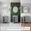 Meuble-lavabo moderne de 24 po avec lavabo, armoire blanche avec porte en verre givré, 2 tiroirs et tablette réglable, meuble-lavabo en bois massif peu encombrant pour petite salle de bain-1728589362