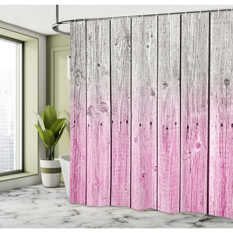 Shower Curtain with Hooks Included, 69"H x 70"W, Pale Pink