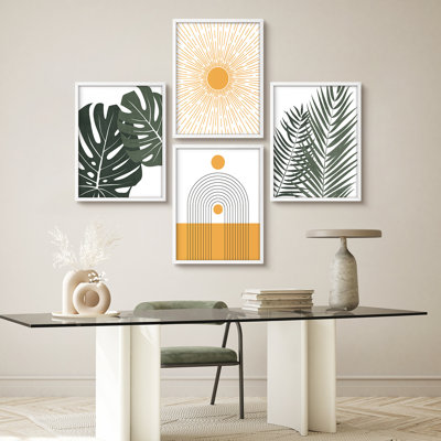 "Mid Century Modern Sun Monstera Palm Boho