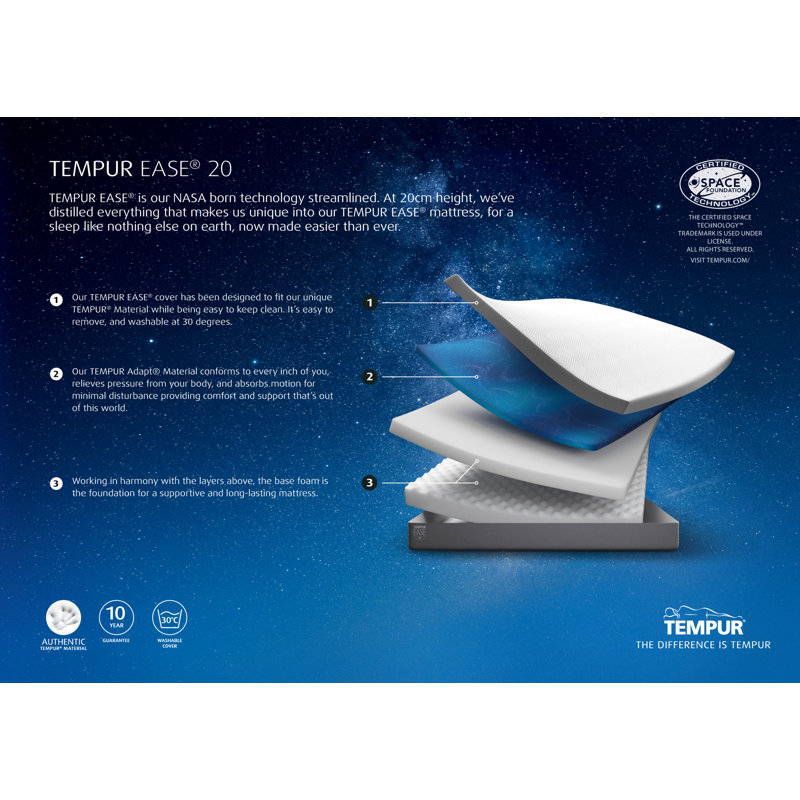 TEMPUR Ease 20cm Mattress, Super King (6')