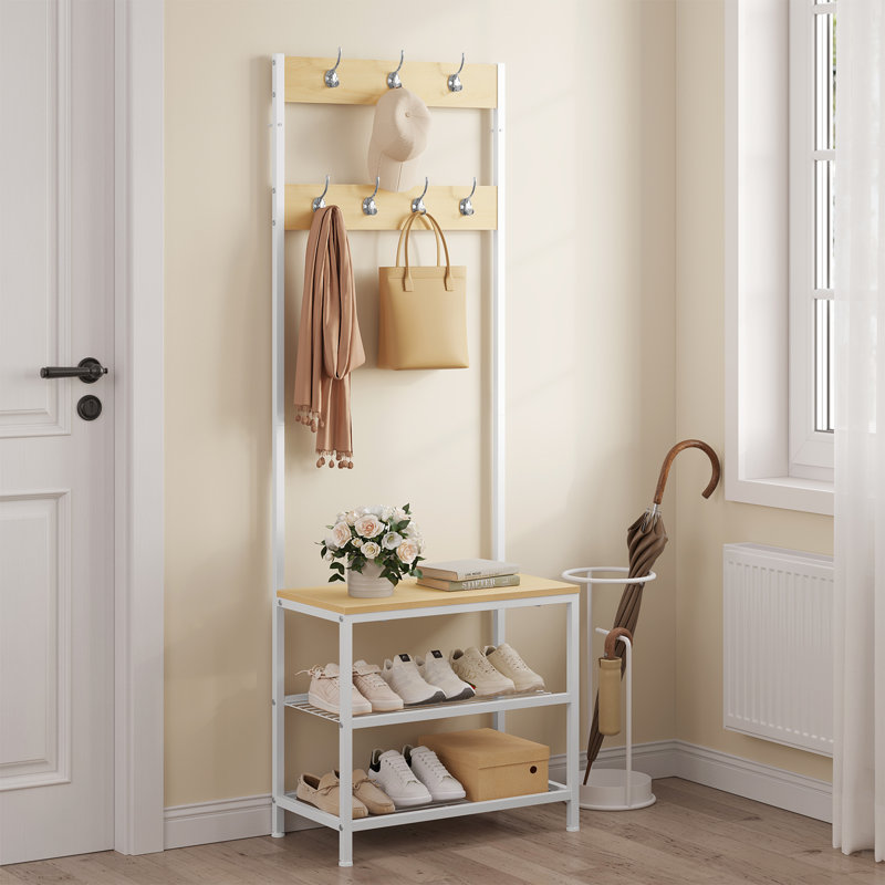 Kesler 60cm Industrial Pipe Clothing Rack, White/Natural
