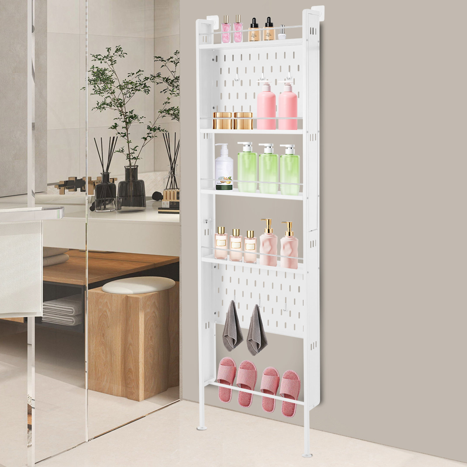Adjustable Storage Wall Racks Ebern Designs 5 Tier 66.9 H Wall-Mounted Storage Rack | Wayfair