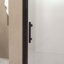 Cadre en aluminium de porte de douche pivotante, demi-cadre, film en verre trempé antidéflagrant de 1/4 po (6 mm), poignée en acier inoxydable-124566472