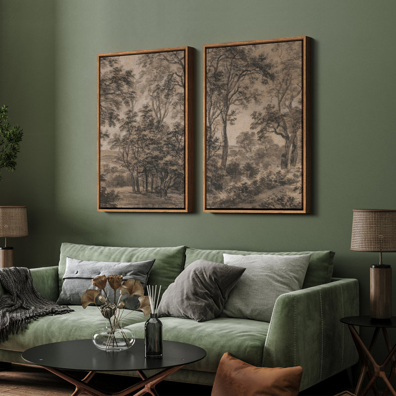 Art mural encadré rétro antique classique pour chambre à coucher, Naturel, H 36 po x l 24 po