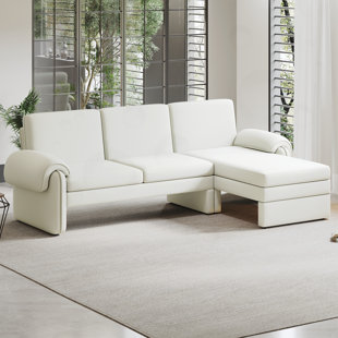 Convertible Futon Sofa Bed with Adjustable Backrest and Reversible Chaise