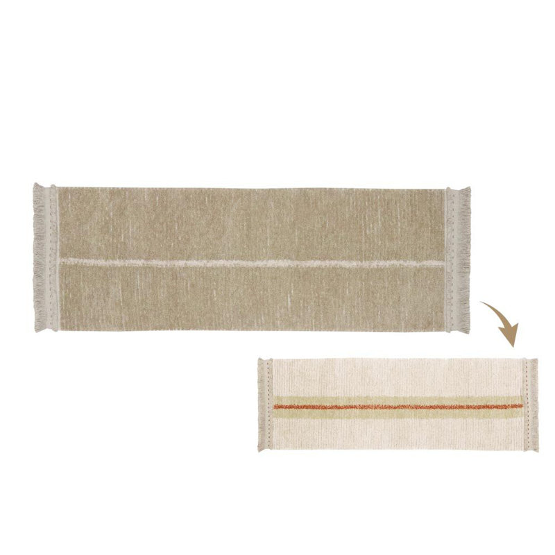 Reversible Washable Rug Duetto Sage, Runner 2'7" x 7'6"