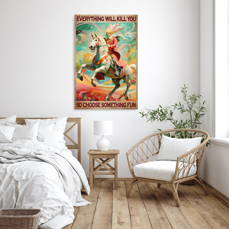 «Circus So Choisissez Quelque Chose» - Reproduction d'art graphique rectangulaire sur toile tendue 1 pièce