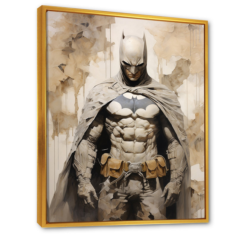" Darkness Superheros II ", 20" H x 12" W x 1" D, Gold Floater Frame