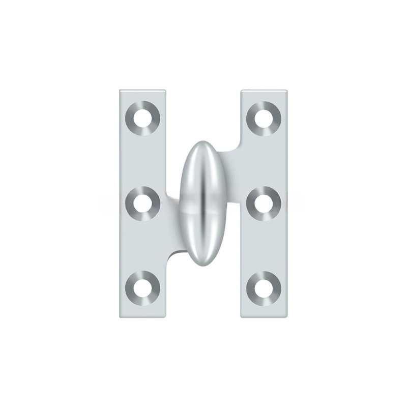 2'' x 1.5'' Metal Butt Hinge, Left Hand, Polished Chrome