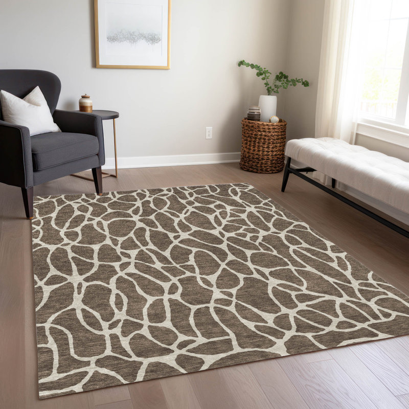 Zarelia Fudge Washable Indoor-Outdoor Rug - , 10' x 14'