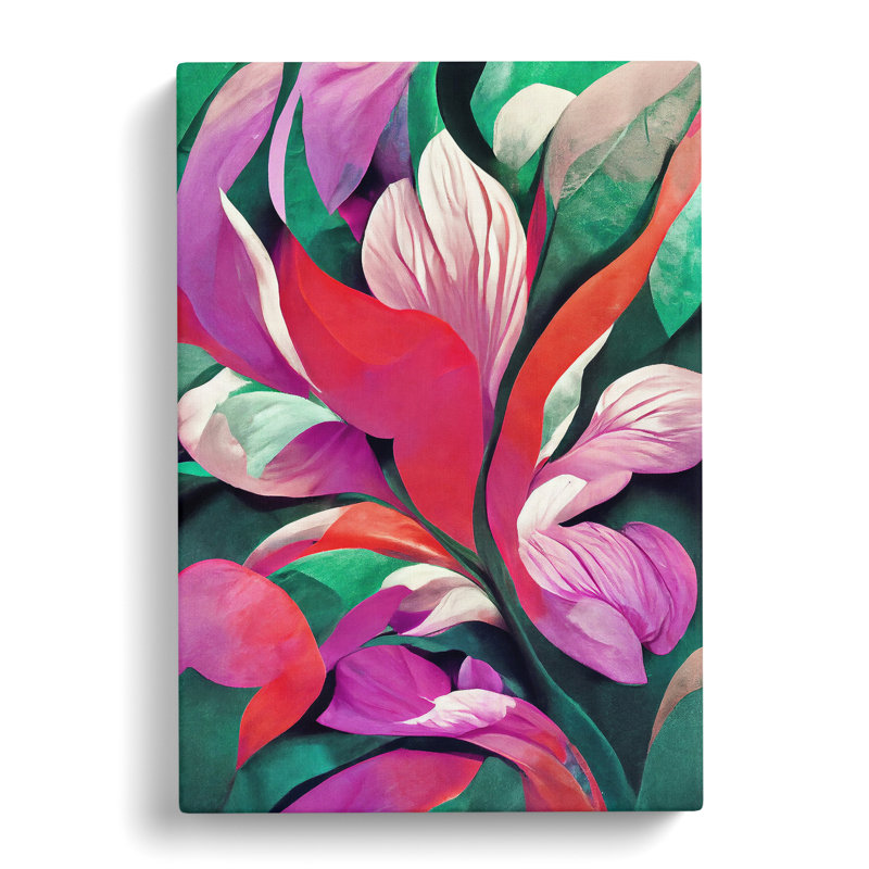 Abstract Floral Art No.3 - Wrapped Canvas Print, 60cm H x 40cm W x 3cm D