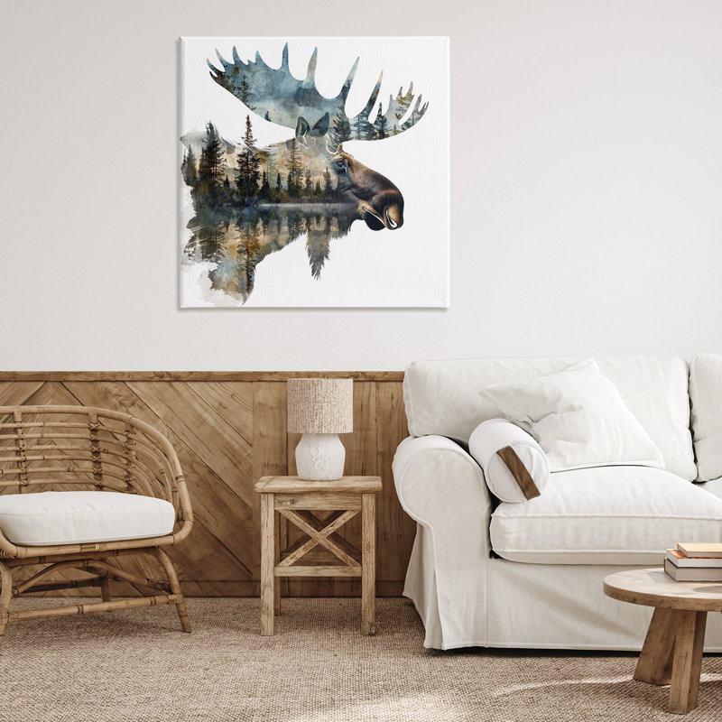  «Moose Head Silhouette» par LSR Design Studio, H 36 po x l 36 po