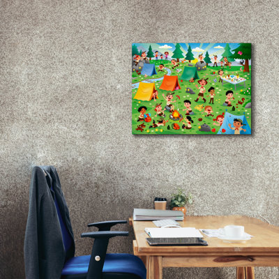 Toile épique Graffiti «Crazy Camp site» par DoodleScapes, 34 po x 26 po