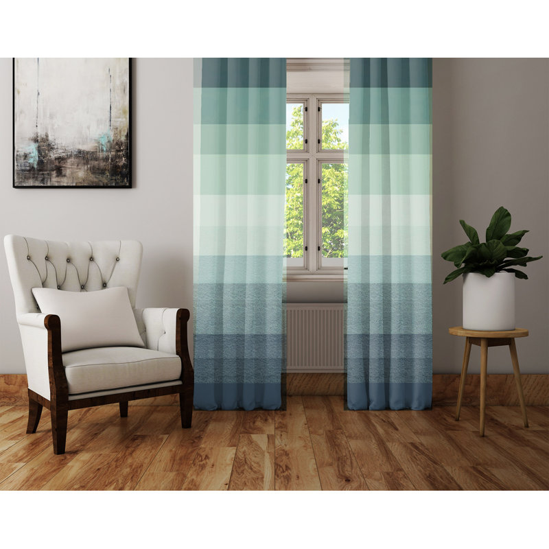 Paire de rideaux semi-transparents en polyester Champlost, L 56 po x L 78 po