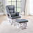 Noni Glider Manual Recliner Chair W Ottoman, Wood, Square-106065328-106065330-106065331