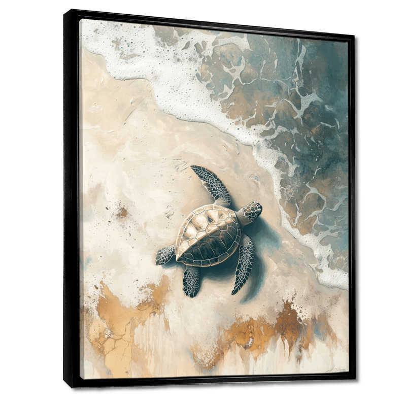 Reproduction d'art sur toile, reproduction de toile de tortue sur toile de la plage de CLAigh, Noir, H 20 po x l 12 po