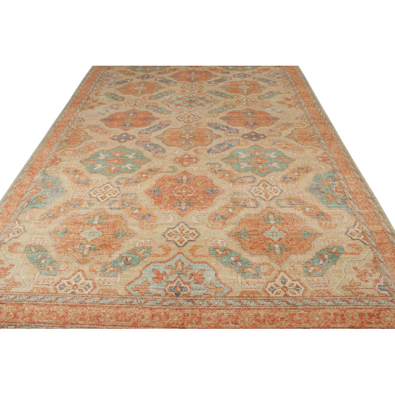 Distressed Homage Hand Knotted Wool Area Rug, Rectangle 12' x 18'
