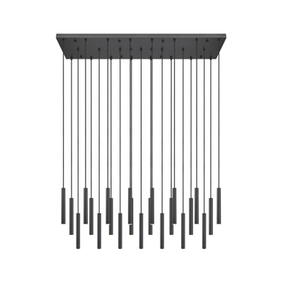 Lustre linéaire noir mat 23 lumières Mahlum