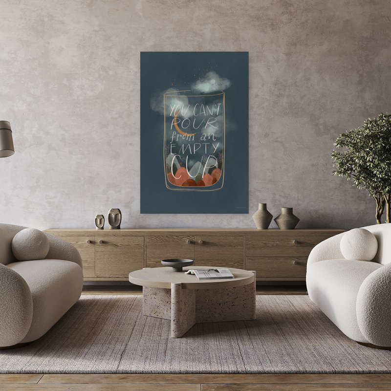 Art contemporain abstrait «You can verser from an vide», H 48 po x l 32 po