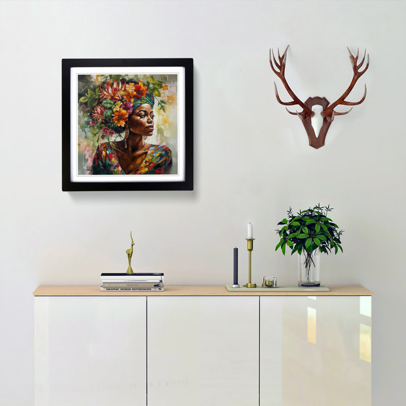 Single Picture Frame Print on Wood, Black