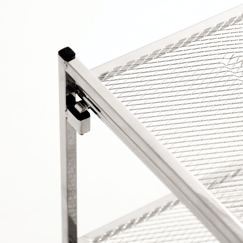 Silver 4-Tier Stackable Metal Mesh Shoe Rack