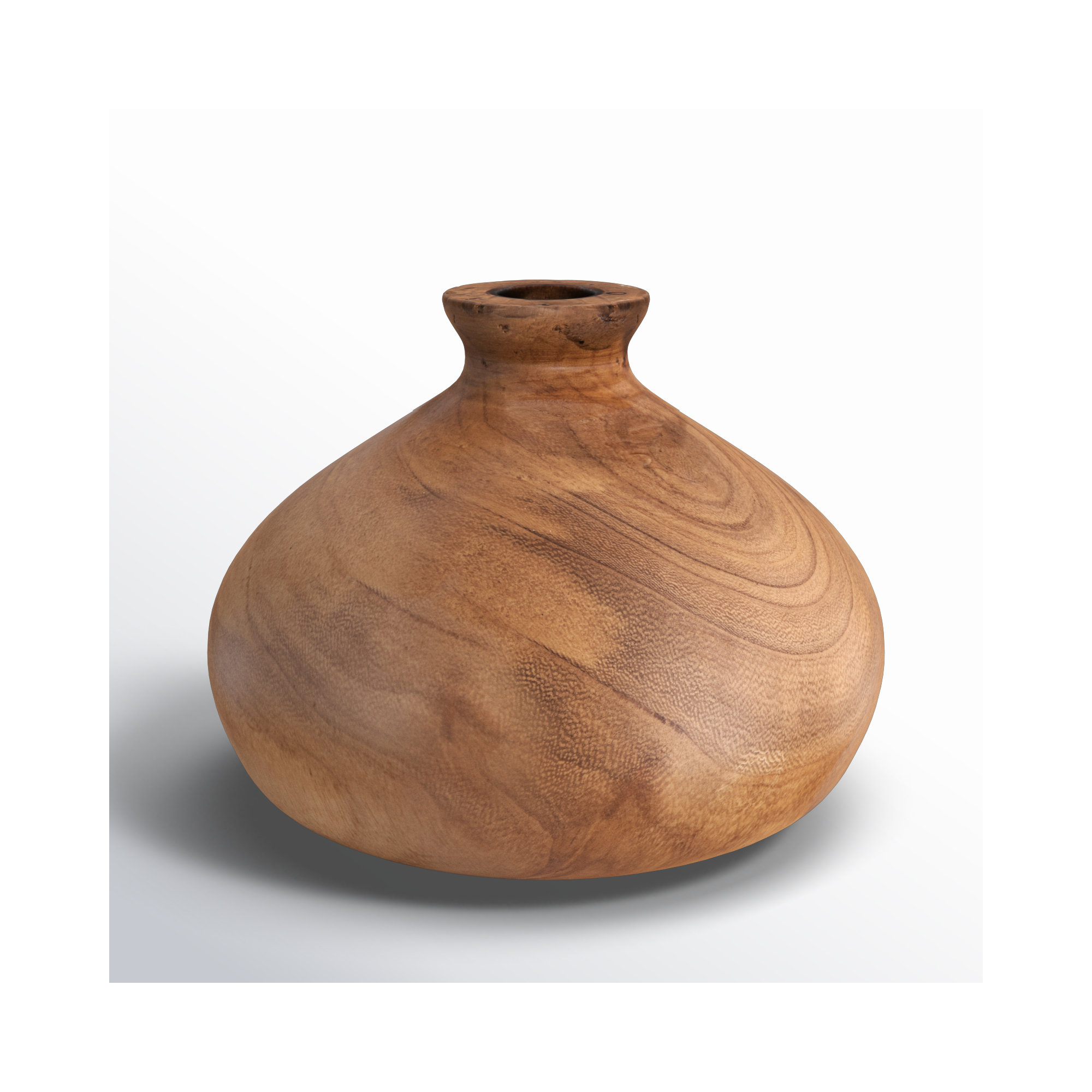 Rodiguez 5.12'' Solid Wood Table Vase, Brown