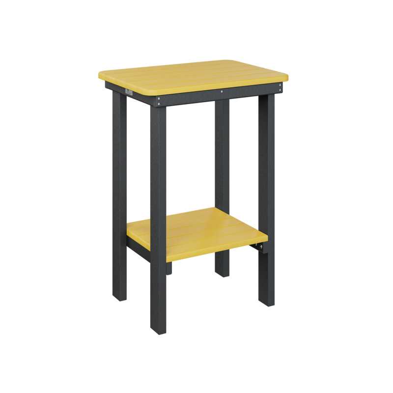Berlin Gardens Rectangular End Counter Table, Black, Sunburst Yellow