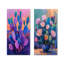 Cactus mauve et bleu, coucher de soleil Vibes I - ensemble de 2 pièces de cactus floral-1195129935-1195129934-1195129932