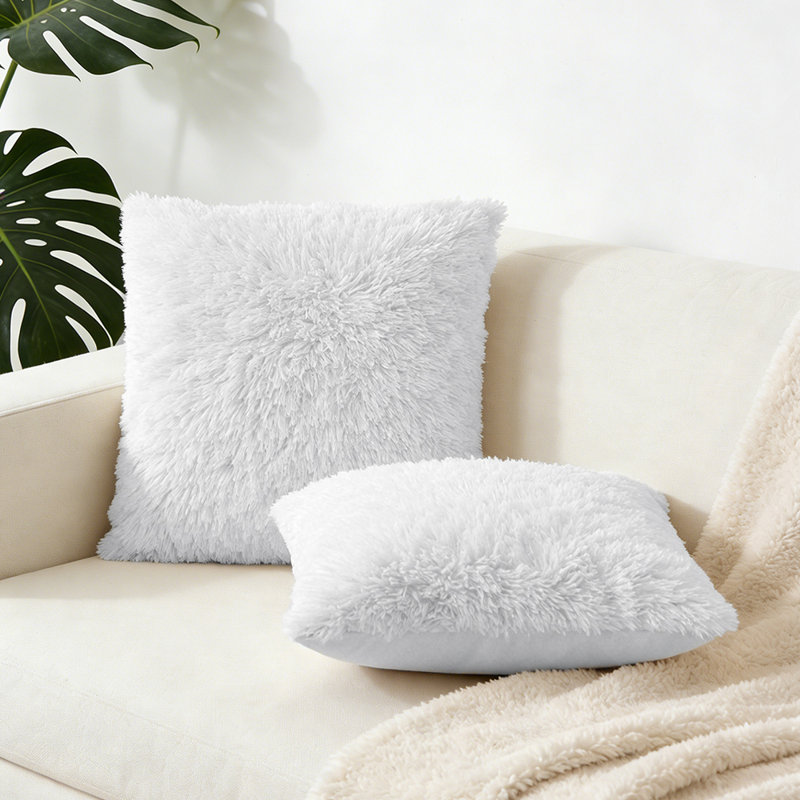 Cotton White Rectangular Backrest Cushion