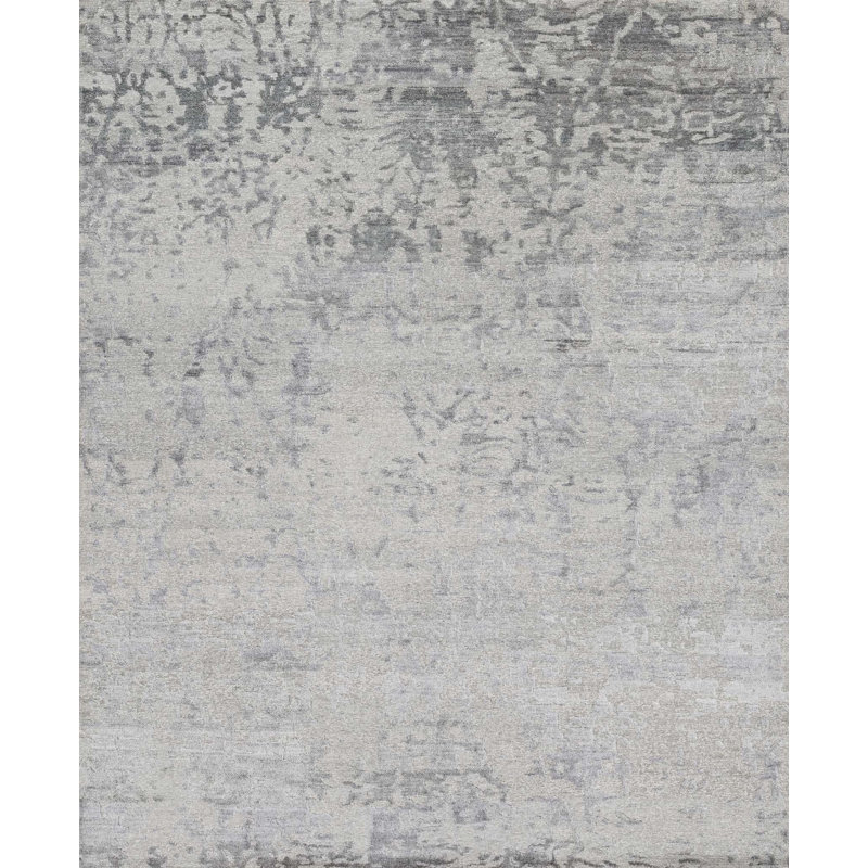Tapis gris noué à la main Cyrus, Rectangle 2 pi x 3 pi