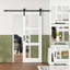 Porte de grange coulissante pré-assemblée en verre pré-assemblé avec porte de grange coulissante en verre 3-Lite avec quincaillerie d'installation (fermeture en douceur incluse)-126116725-126116724