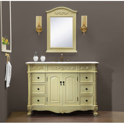Stepan 48'' Single Bathroom Vanity with Marble Top