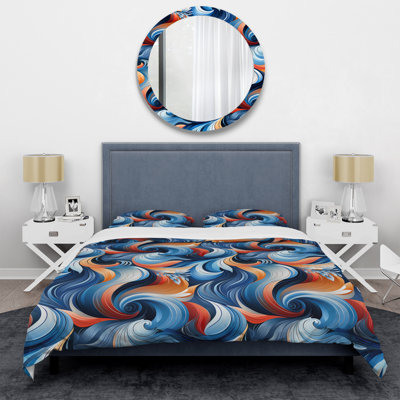 Literie harmonie bleue et orange
