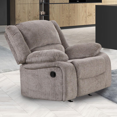 Fauteuil inclinable manuel transitionnel au fini moka - Accoudoirs coussinés, confort idéal pour le salon principal
