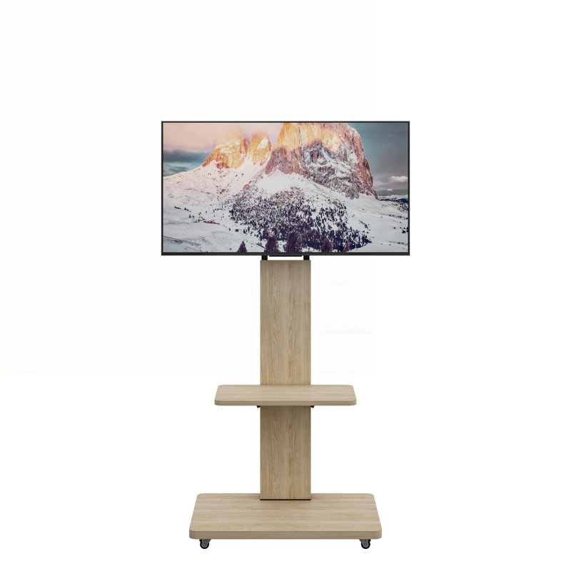 Meuble télé avec tablette pour le salon, Bois / noir