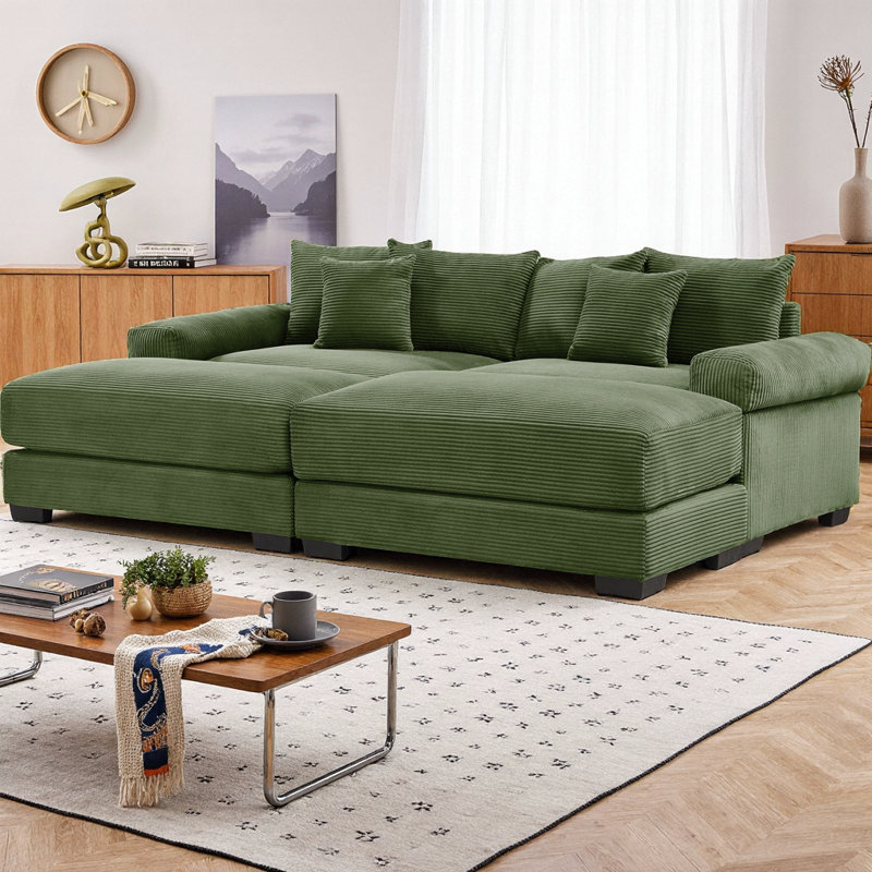 Canapé modulaire surdimensionné de 92 po Cloud, Vert