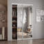 Portes de placard coulissantes en miroir trempé à cadre en aluminium H 80 po 1 Lite avec trousse de quincaillerie d'installation-89056436-133588276