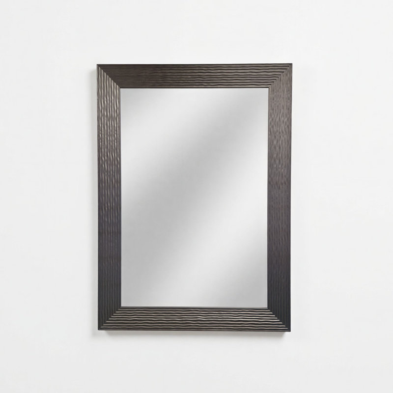 Madge Wavy Framed Wall Mounted Accent Mirror Bevelled, 107.5cm H x 130.5cm W, Bronze