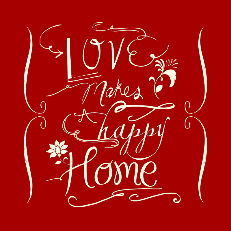 Hap Hap Home Red - reproduction sur toile tendue, H 30 po x l 30 po