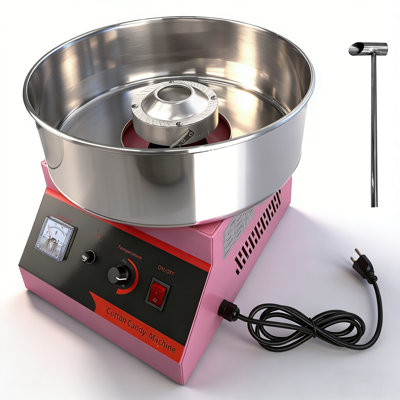 Electric Cotton Candy Maker With Temperature Control, 1000w With 15-inch Bowl And Scoop