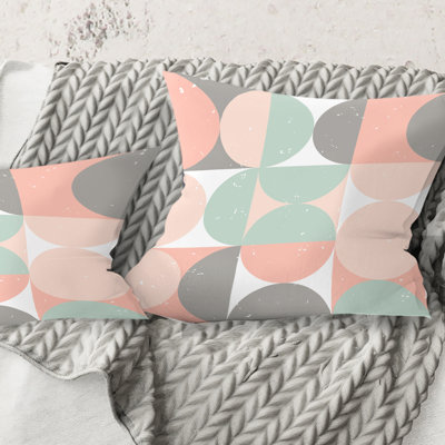Coussin décoratif rétro à motif pastel circulaire II - Mid-Century