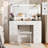 Greyden Vanity Set With LED Mirror & Power Outlets, 9 Drawers with Diamond Handles-534821134