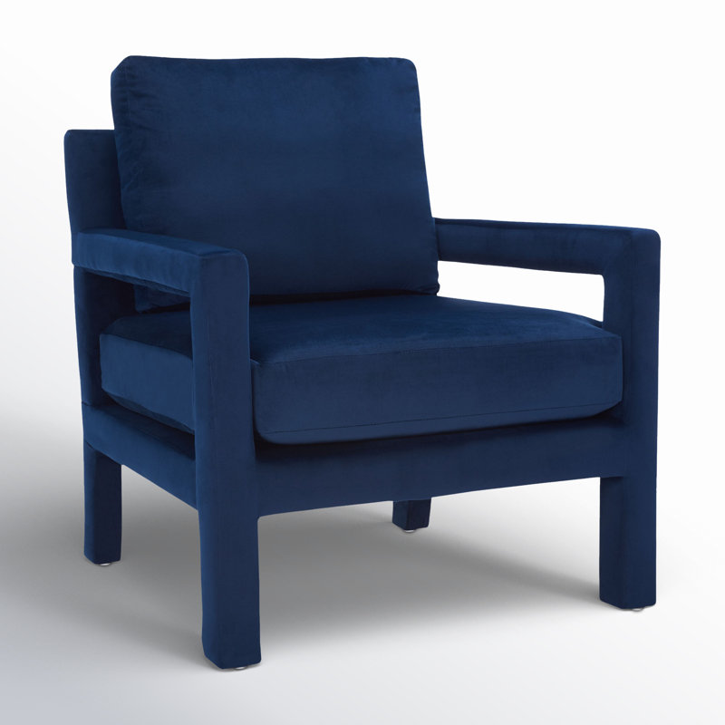 Kathryn Upholstered Armchair, Navy Velvet