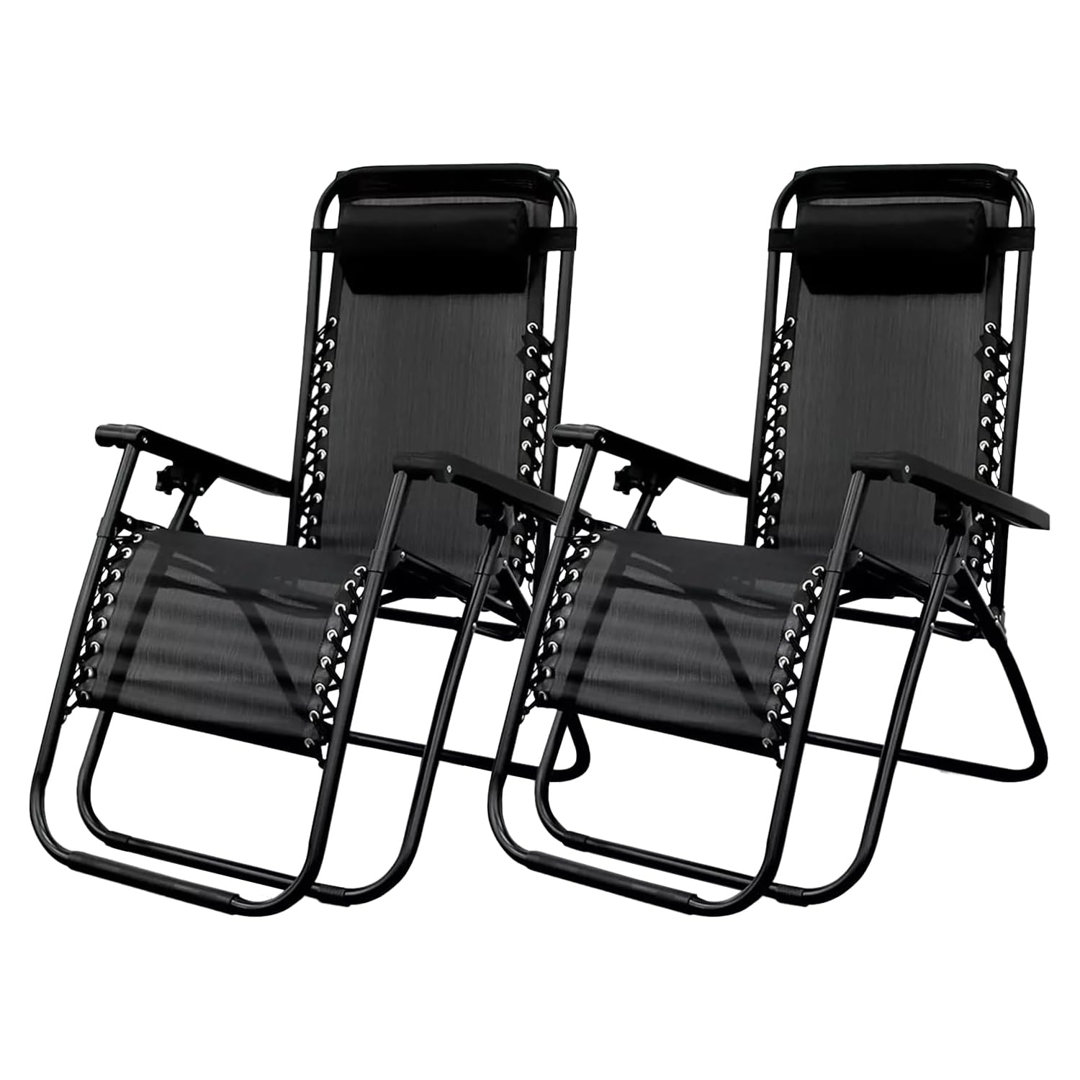 Caelainn 2 Reclining Chairs Folding Recliner Chair with Cushions with Adjustable Head Rest
