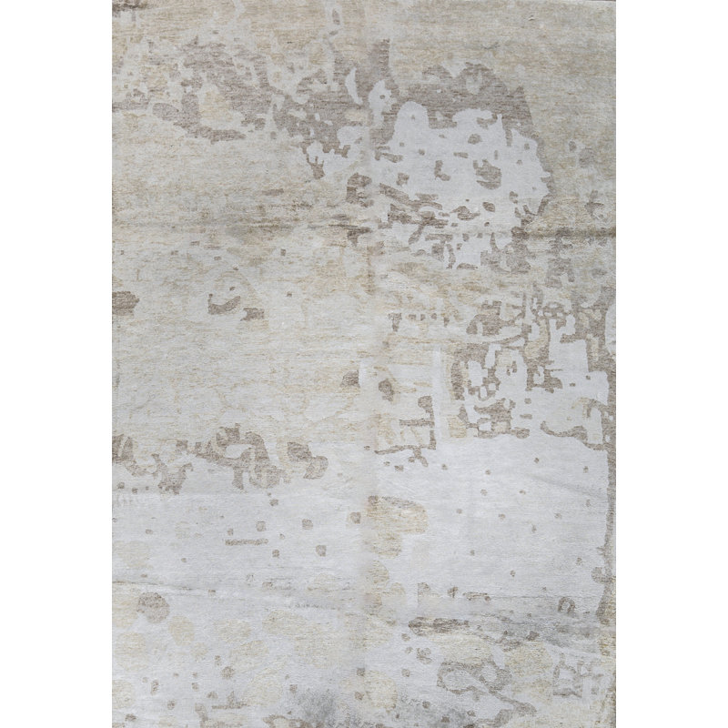 Rayon Area Rug in Ivory, Rectangle 6' x 9'